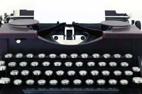 Blank paper in typewriter machine Stock Photos