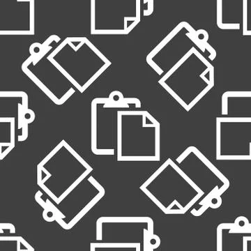 Blank paper web icon. flat design. Seamless pattern. 스톡 일러스트