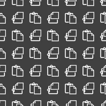 Blank paper web icon. flat design. Seamless pattern. Stock Illustration