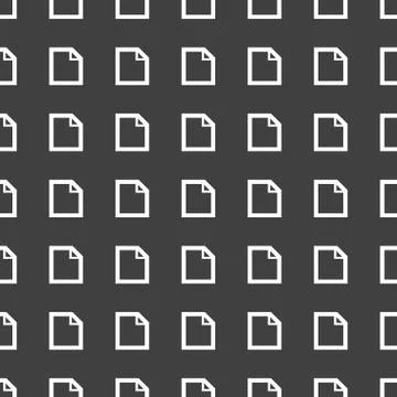 Blank paper web icon. flat design. Seamless pattern. Stock Illustration