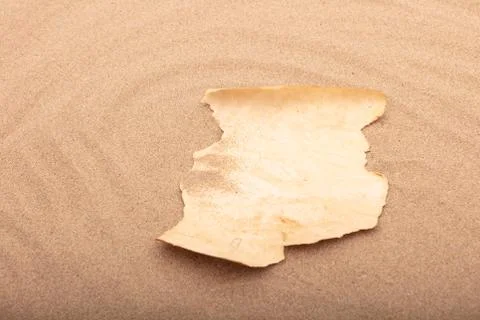Blank parchment message on the beach Stock Photos