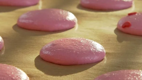 On the blank parchment paper for baking macaroon Stock Footage 71290043