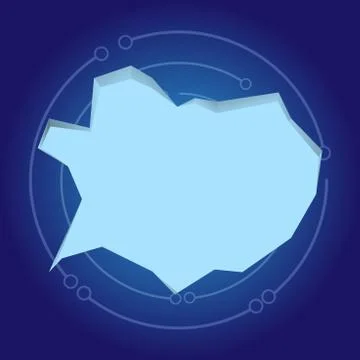 Blank Pastel Color Speech Bubble in Odd Shape. Empty Pale Blue Text Balloon in Stock Illustration