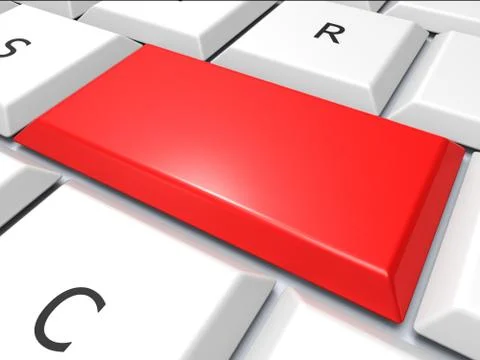 Blank pc keyboard key shows red empty copy space online Stock Illustration