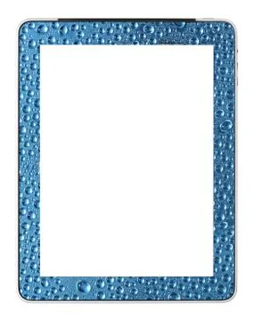 Blank pc tablet with water drops design by photographer Stock Photos