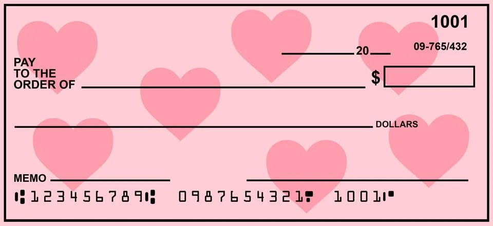 Blank personal check Stock Photos