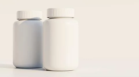 Blank pharmacy plastic bottles Illustrazione stock