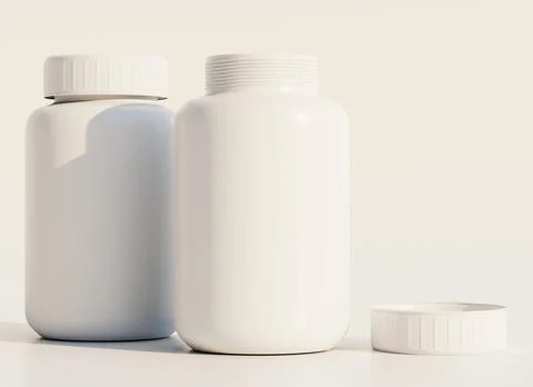 Blank pharmacy plastic bottles Illustrazione stock