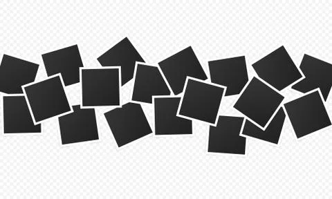 Blank of photo frame icon set. Photo cards with space for your image. Picture Stock Illustration
