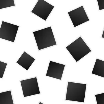 Blank photo frame seamless pattern background. Business flat vector illustrat Illustrazione stock
