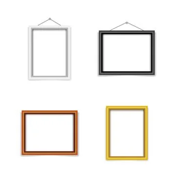 Blank photo frame template set Stock Illustration