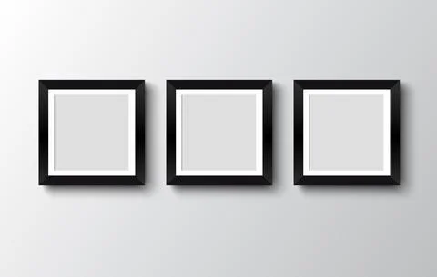 Blank photo frame on the wall.vector illustration Stock Illustration