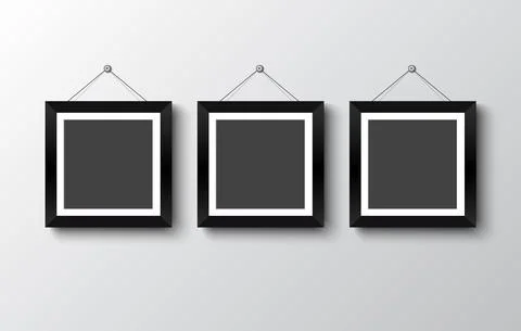 Blank photo frame on the wall.vector illustration Stock Illustration