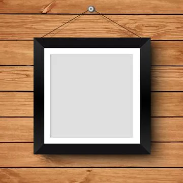 Blank photo frame on the wall.vector illustration Stock Illustration