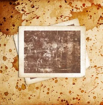 Blank photo frames on the grunge background Stock Illustration
