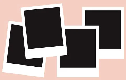 Blank photo frames on light pink background Stock Illustration