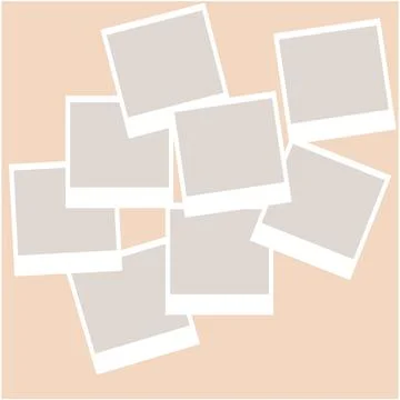 Blank photo frames set white grey frame photo on peach background wallpaper Stock-Illustration