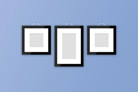 Blank Photo Frames on Wall Illustrazione stock