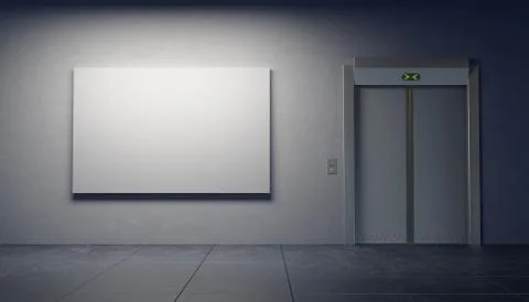 Blank picture in the elevator's hall Stock Illustration