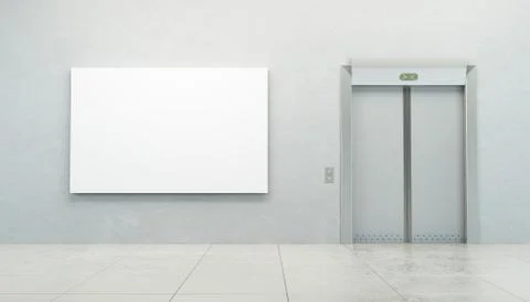 Blank picture in the elevator's hall Stock Illustration