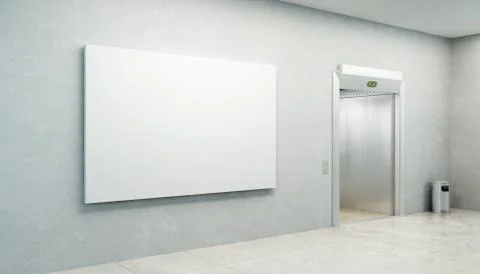Blank picture in the elevator's hall Stock Illustration