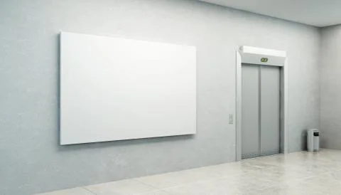 Blank picture in the elevator's hall Stock Illustration