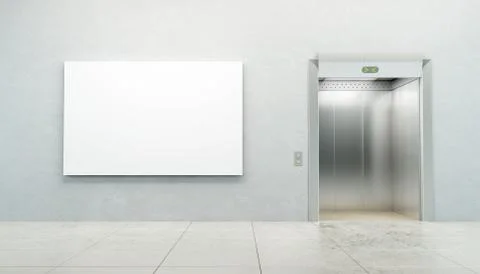 Blank picture in the elevator's hall Stock Illustration