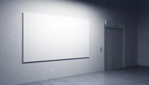 Blank picture in the elevator's hall Stock Illustration
