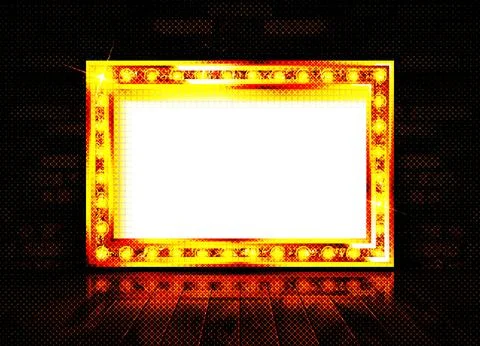 Blank picture frame, frame on brick wall background Stock Illustration