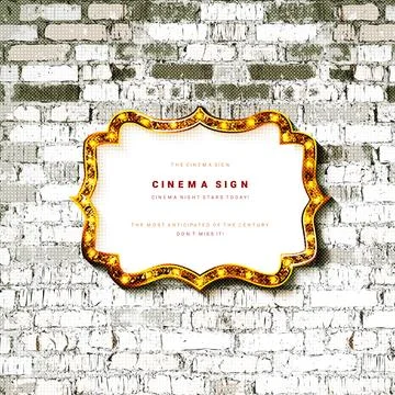 Blank picture frame, frame on brick wall background Stock Illustration