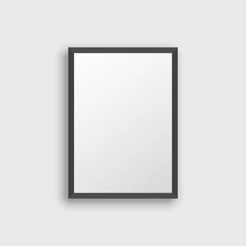 Blank picture frame icon in flat style. Photo mockup template vector illust.. Illustrazione stock