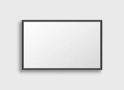 Blank picture frame icon in flat style. Photo mockup template vector illust.. 스톡 일러스트