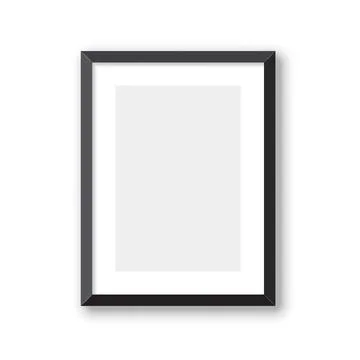 Blank picture frame icon in flat style. Photo mockup template vector illust.. Illustrazione stock