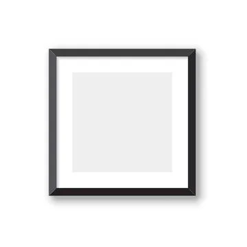 Blank picture frame icon in flat style. Photo mockup template vector illust.. Illustrazione stock