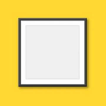 Blank picture frame icon in flat style. Photo mockup template vector illust.. Illustrazione stock