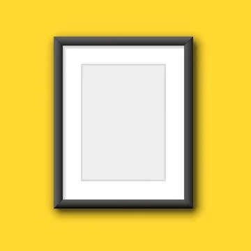 Blank picture frame icon in flat style. Photo mockup template vector illust.. Illustrazione stock