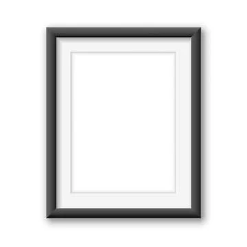 Blank picture frame icon in flat style. Photo mockup template vector illust.. Illustrazione stock
