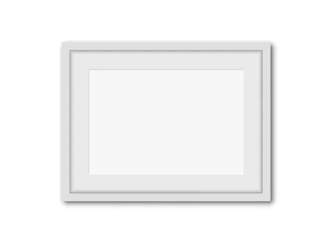 Blank picture frame icon in flat style. Photo mockup template vector illust.. Illustrazione stock