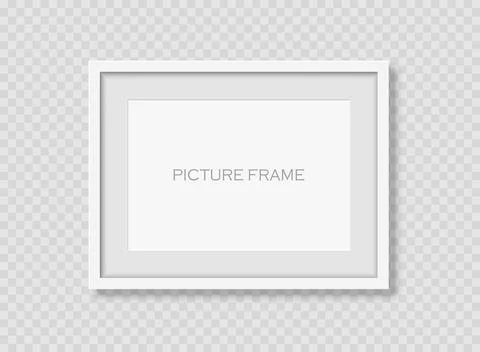 Blank picture frame icon in flat style. Photo mockup template vector illust.. Illustrazione stock