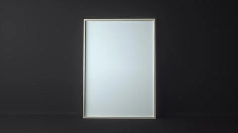 Blank picture frame for insert text or image inside on dark grey color 스톡 사진