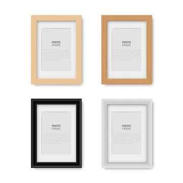 Blank picture frame, realistic vertical picture frame Stock Illustration