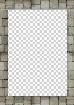 Blank picture frame with stone patterned borders Stock Photos