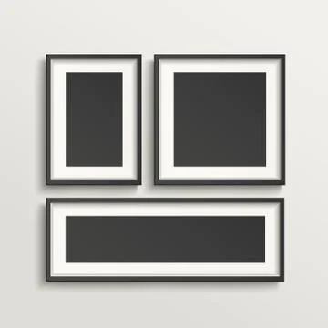 Blank picture frame template set Stock Illustration