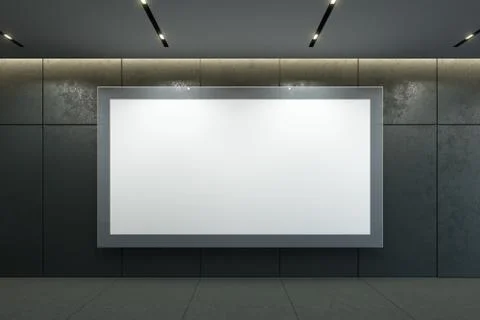Blank picture frame on the wall, 3d rendering Stock Illustration