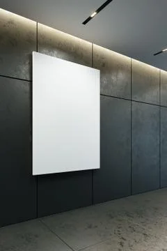 Blank picture frame on the wall, 3d rendering Stock Illustration