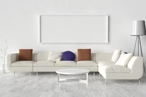 Blank Picture frame on the wall. Place your creation in this empty space. Stock Illustration