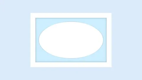Blank picture frame white, framework wooden white on blue pastel background f Illustrazione stock