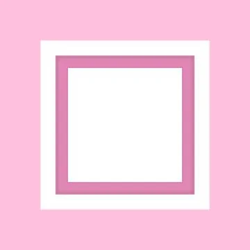 Blank picture frame white, framework wooden white on pink pastel background f 库存插图