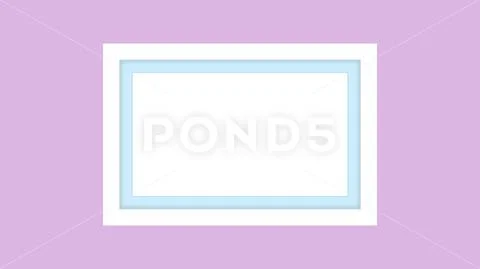 Blank picture frame white, framework wooden white on purple pastel background Stock Illustration