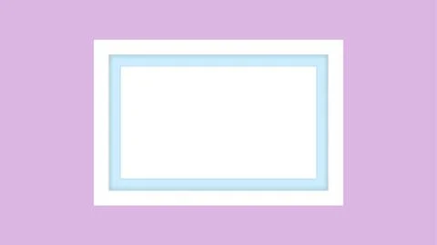 Blank picture frame white, framework wooden white on purple pastel background Stock Illustration